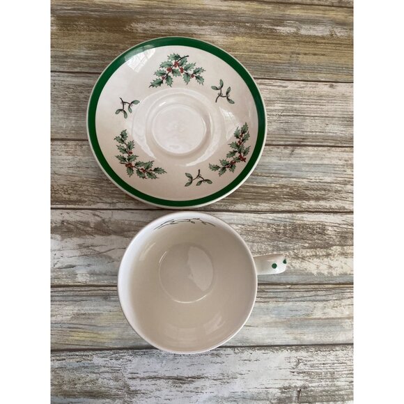 Spode Christmas Tree Teacup Saucer Set Made in England - Single Replacement Set - Picture 6 of 10
